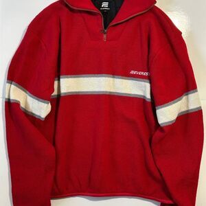 Everest Men's red quarter zip sweatshirt